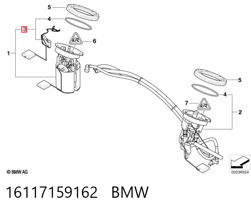 16117159162 BMW Sensor de nivel de combustible derecho