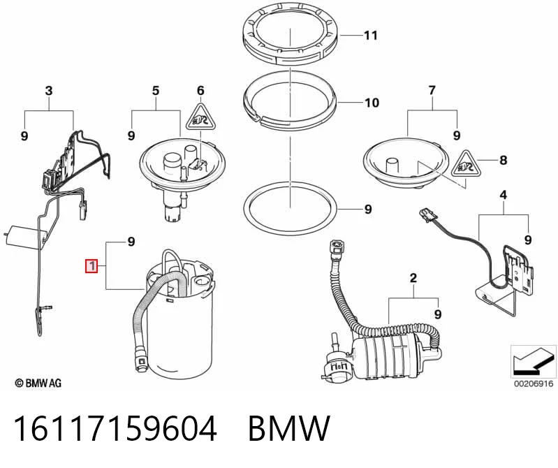 16117159604 BMW Módulo de alimentación de combustible