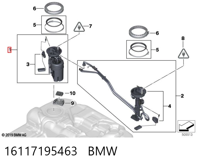 16117195463 BMW Módulo de alimentación de combustible