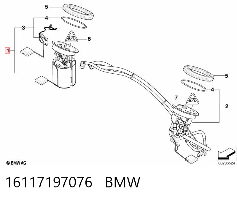 16117197076 BMW Módulo de alimentación de combustible