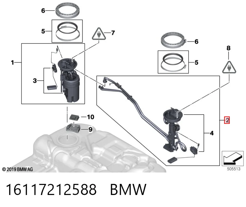 16117212588 BMW Módulo de alimentación de combustible