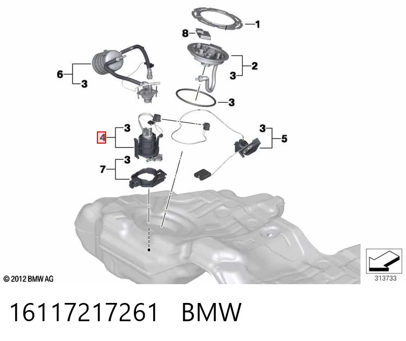 16117217261 BMW Elemento de turbina de la bomba de combustible