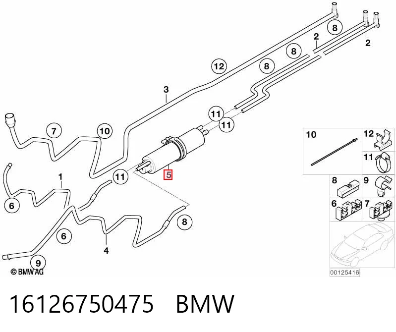 16126750475 BMW Filtro de gasolina