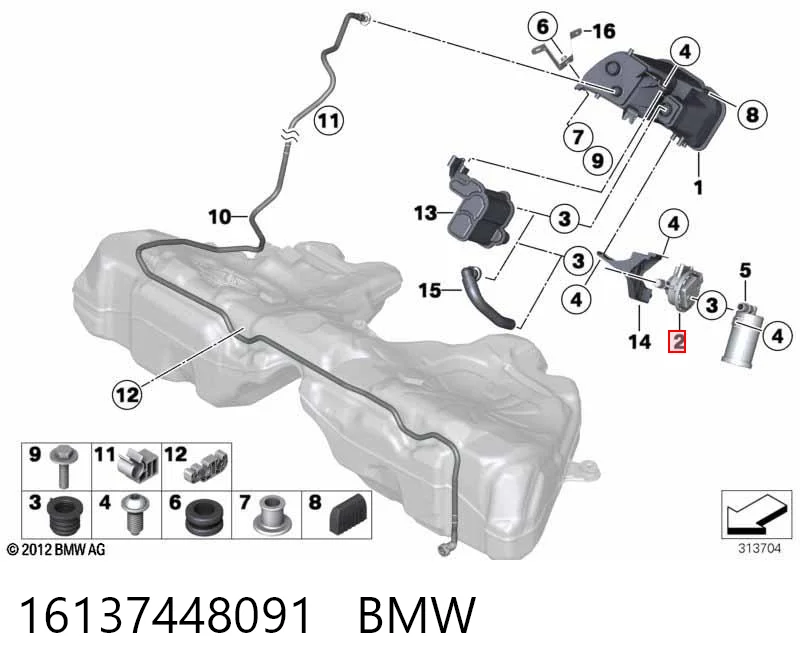 Válvula de purga de vapores de combustible BMW 5 sedán (F10) (2009 - 2016) precio, desde 91,05 EUR
