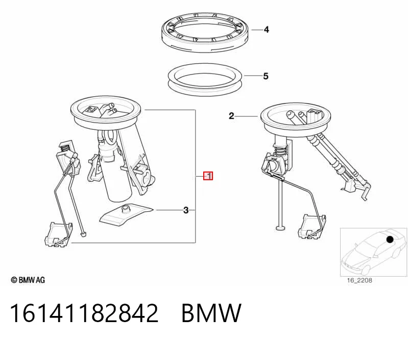 16141182842 BMW Módulo de alimentación de combustible