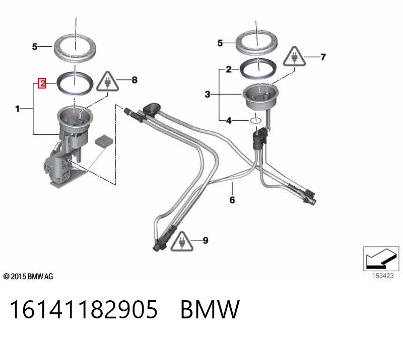 16141182905 BMW Junta del sensor de nivel de combustible/bomba de combustible (depósito de combustible)