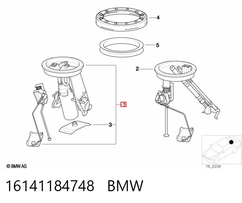 16141184748 BMW Módulo de alimentación de combustible
