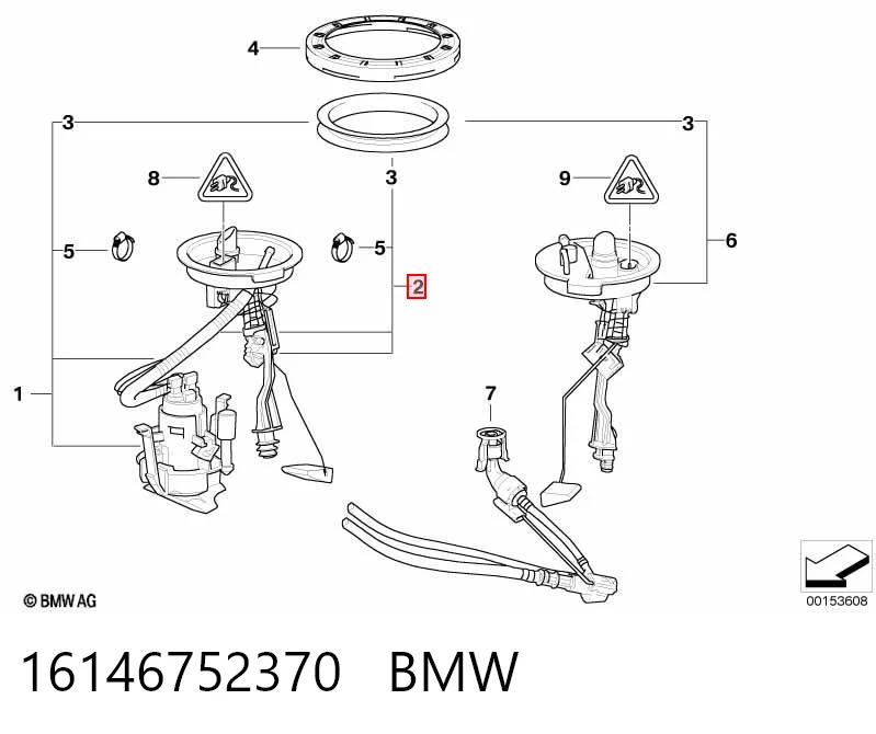 16146752370 BMW Sensor de nivel de combustible derecho