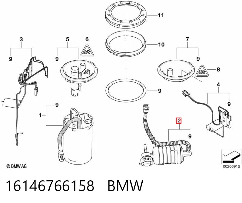 16146766158 BMW Elemento de turbina de la bomba de combustible