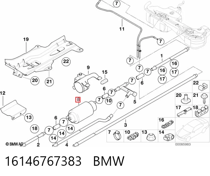 16146767383 BMW Bomba de combustible de línea