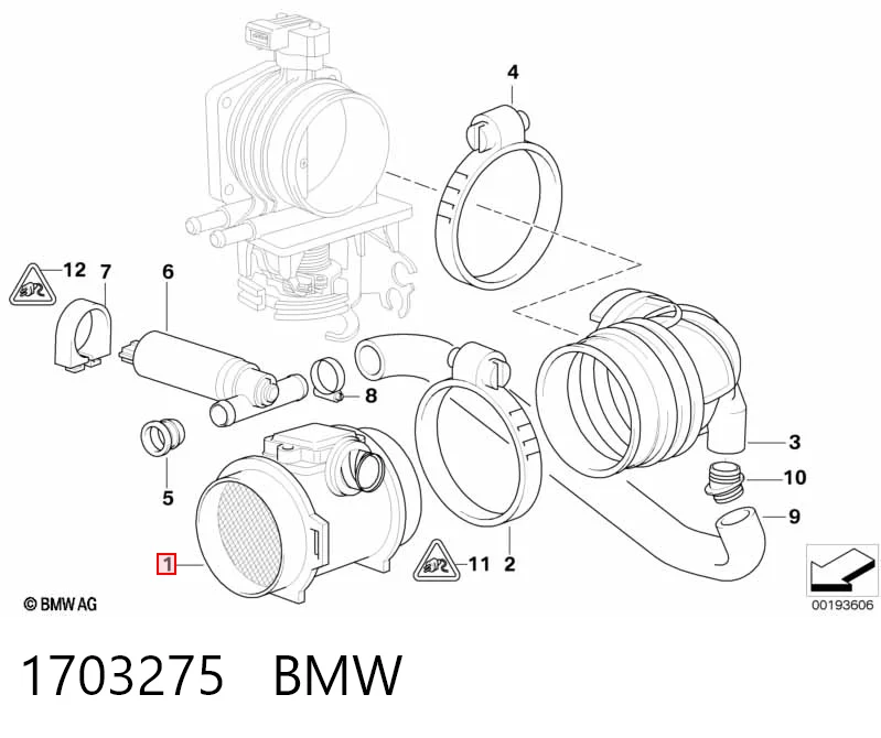 1703275 BMW Sensor de flujo de aire