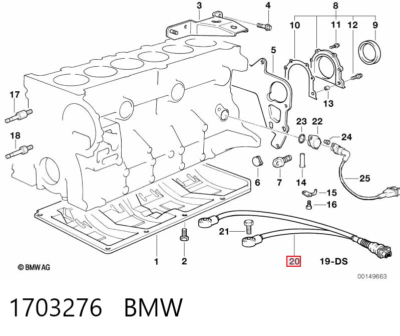 1703276 BMW Sensor de detonación