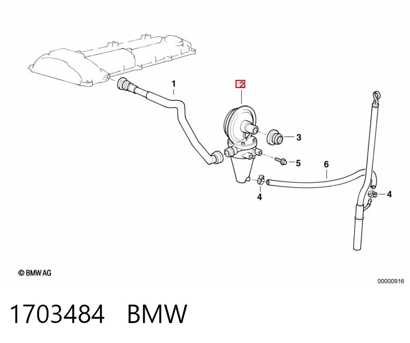 1703484 BMW Válvula de ventilación del cárter