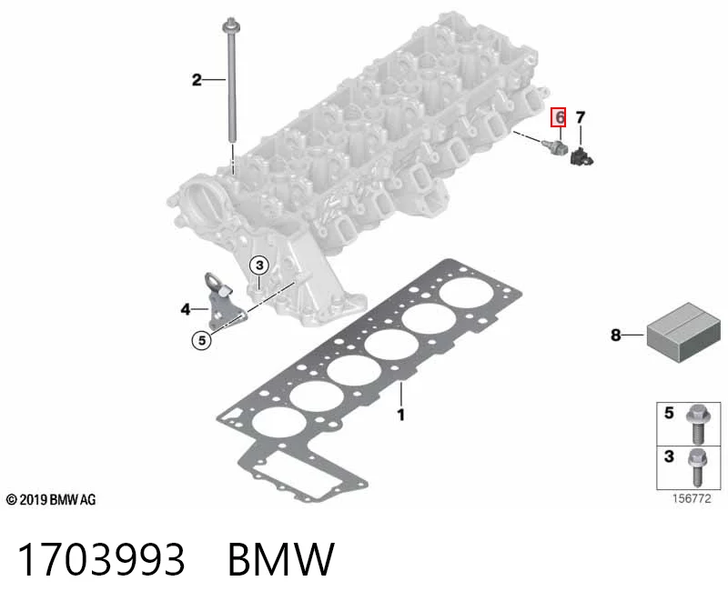1703993 BMW Sensor temperatura refrigerante