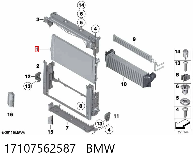 17107562587 BMW Refrigeración del motor