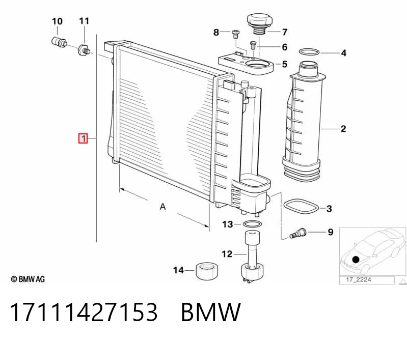 17111427153 BMW Refrigeración del motor