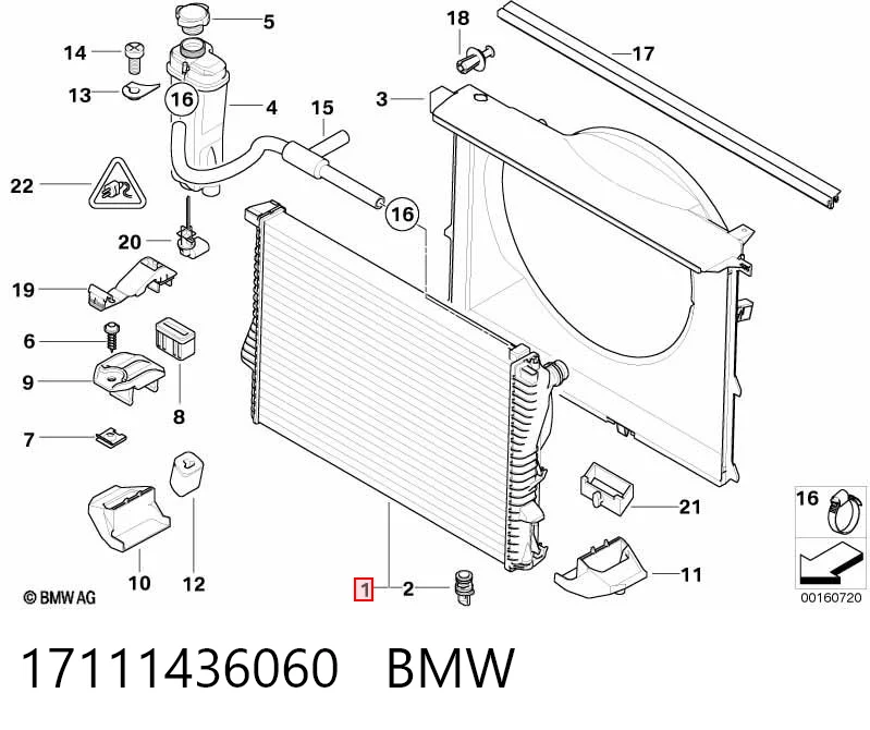 17111436060 BMW Refrigeración del motor