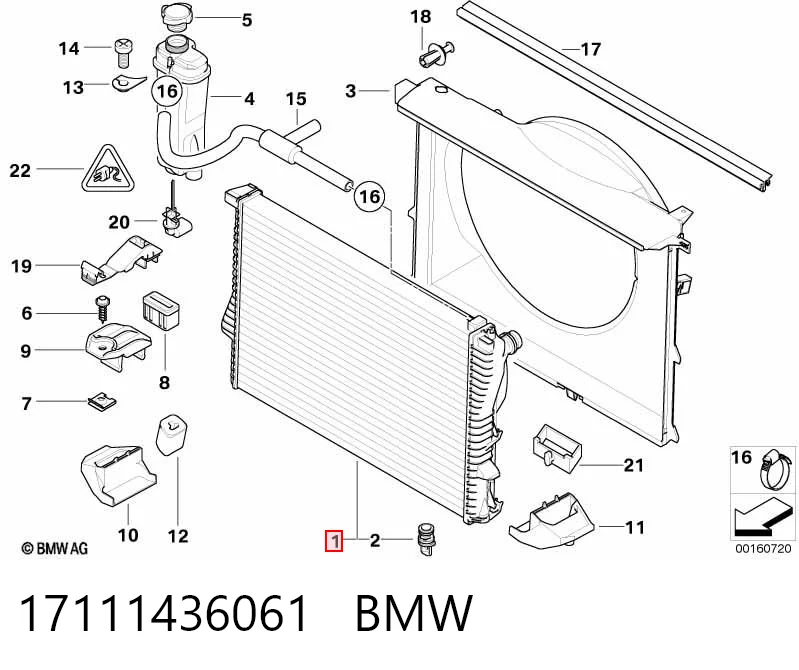 17111436061 BMW Refrigeración del motor