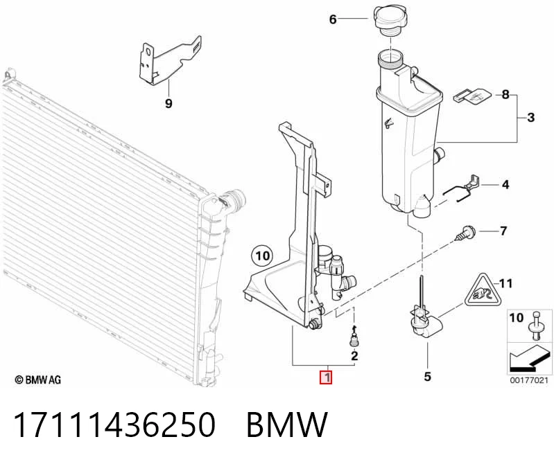 17111436250 BMW Soporte izquierdo del radiador