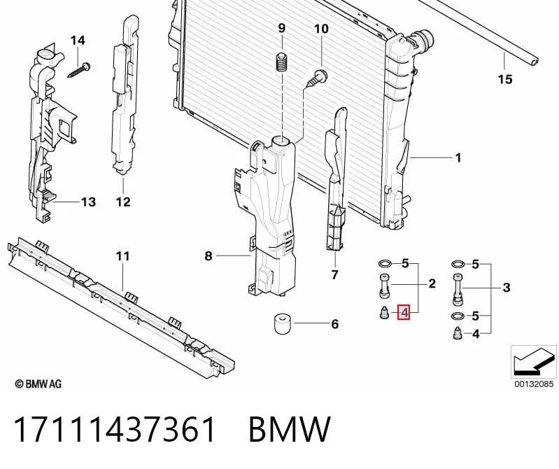 17111437361 BMW Tapa de radiador