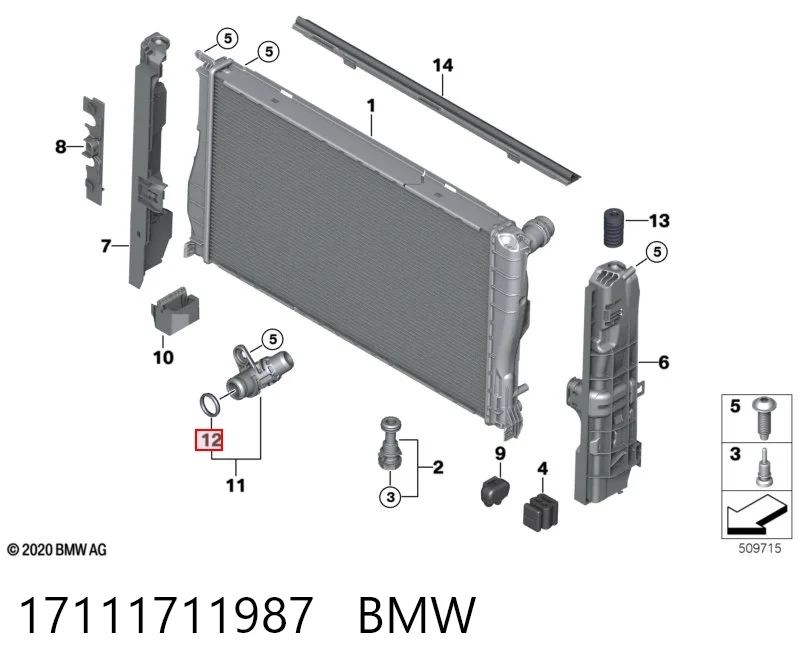 17111711987 BMW Junta de tapa del tubo de llenado de aceite