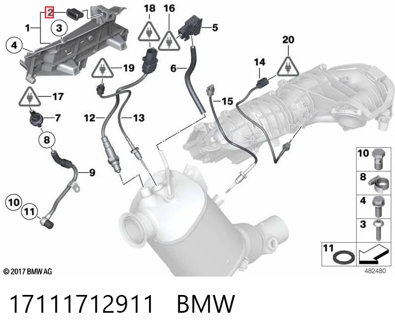 17111712911 BMW Abrazadera de silenciador trasera