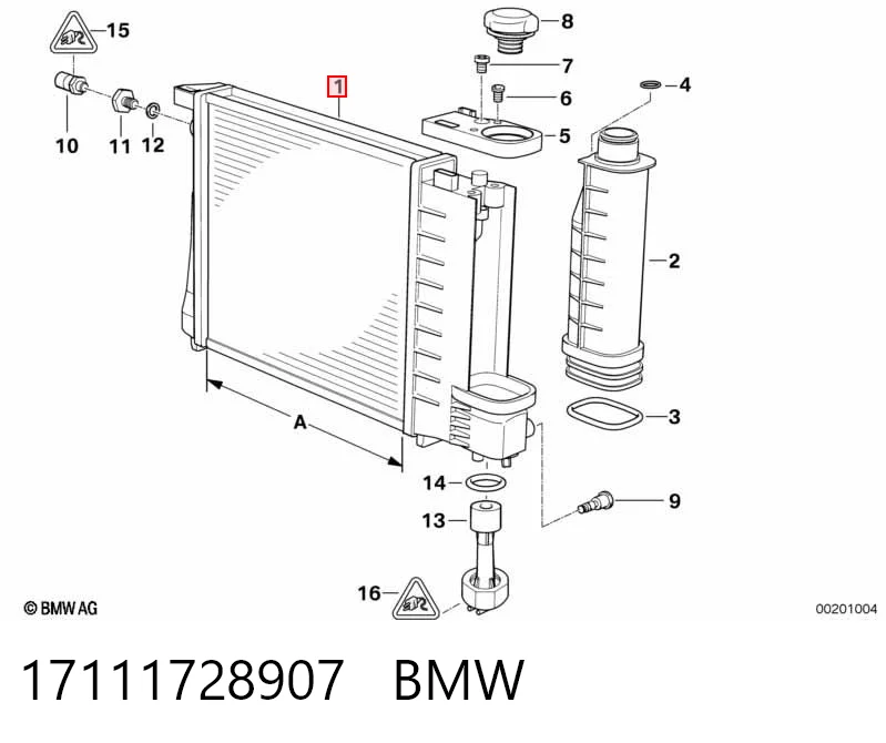 17111728907 BMW Refrigeración del motor