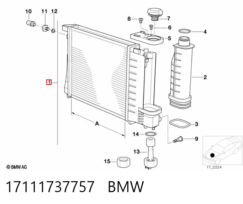17111737757 BMW Refrigeración del motor