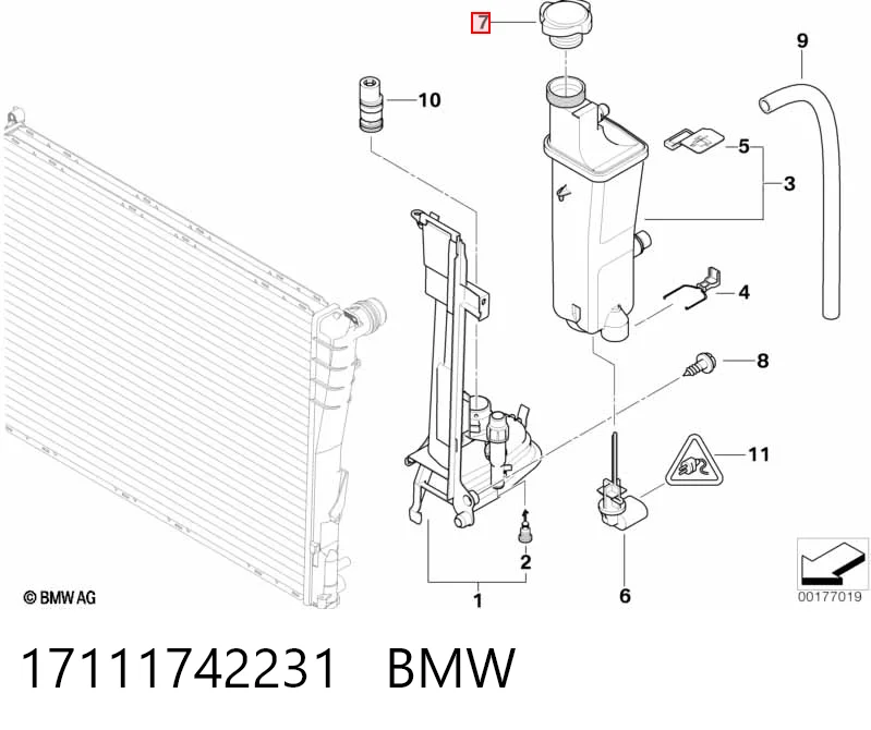17111742231 BMW Tapa de radiador