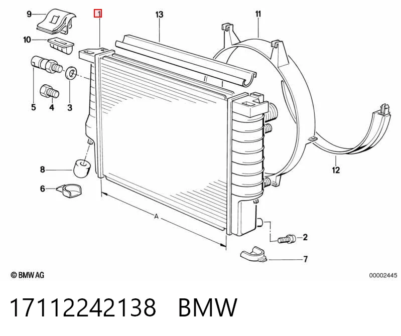 17112242138 BMW Refrigeración del motor