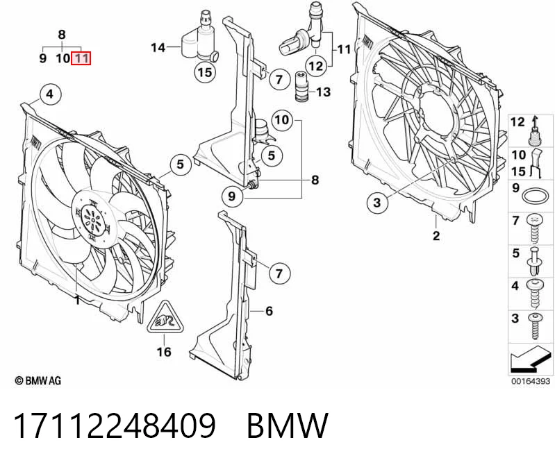 17112248409 BMW Brida del sistema de refrigeración (triple unión)