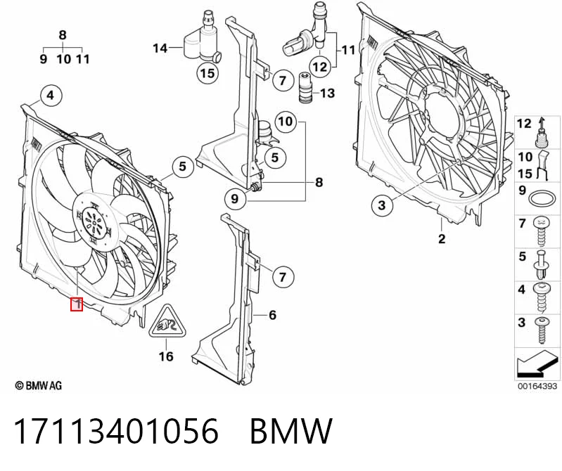 17113401056 BMW Ventilador de refrigeración del motor