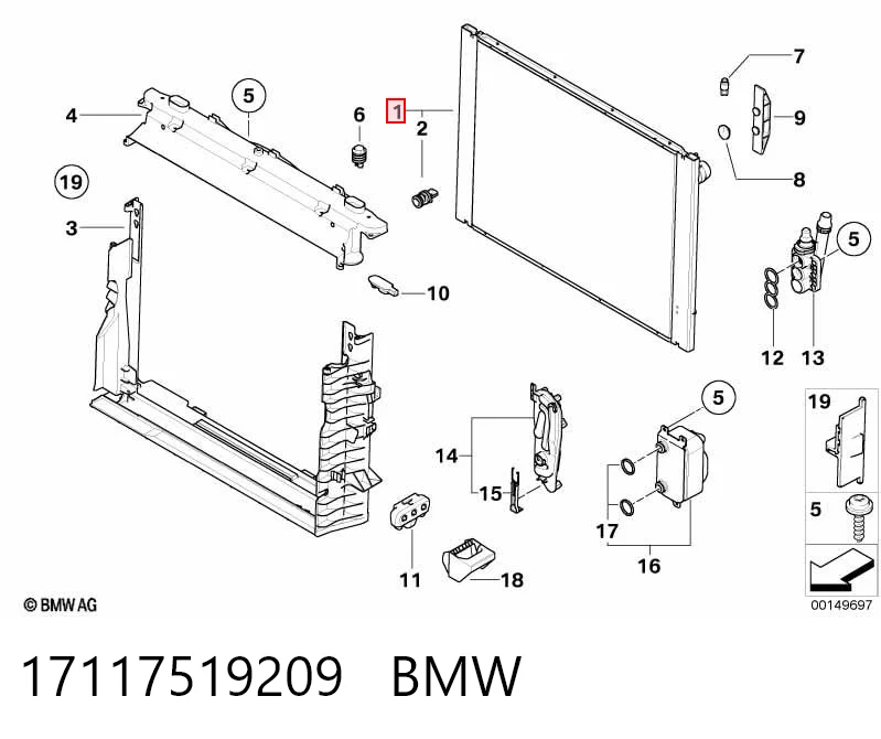 17117519209 BMW Refrigeración del motor