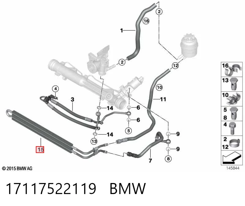 17117522119 BMW Radiador de dirección asistida