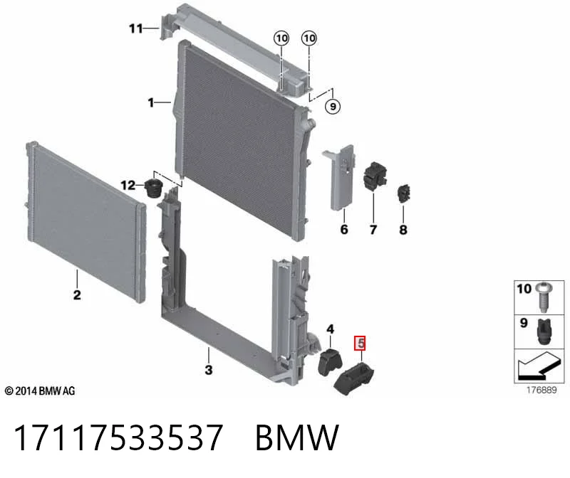 17117533537 BMW Soporte inferior del radiador