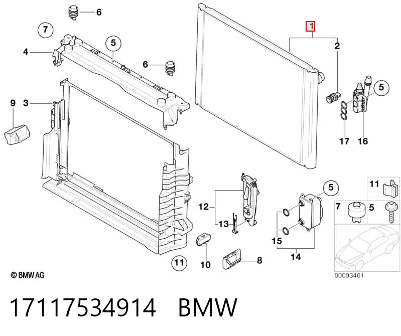 17117534914 BMW Refrigeración del motor