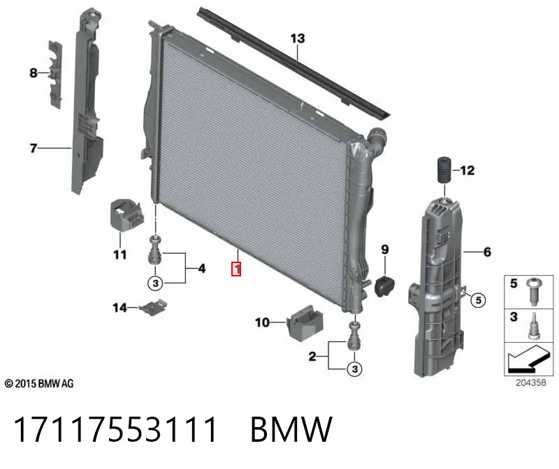 17117553111 BMW Refrigeración del motor