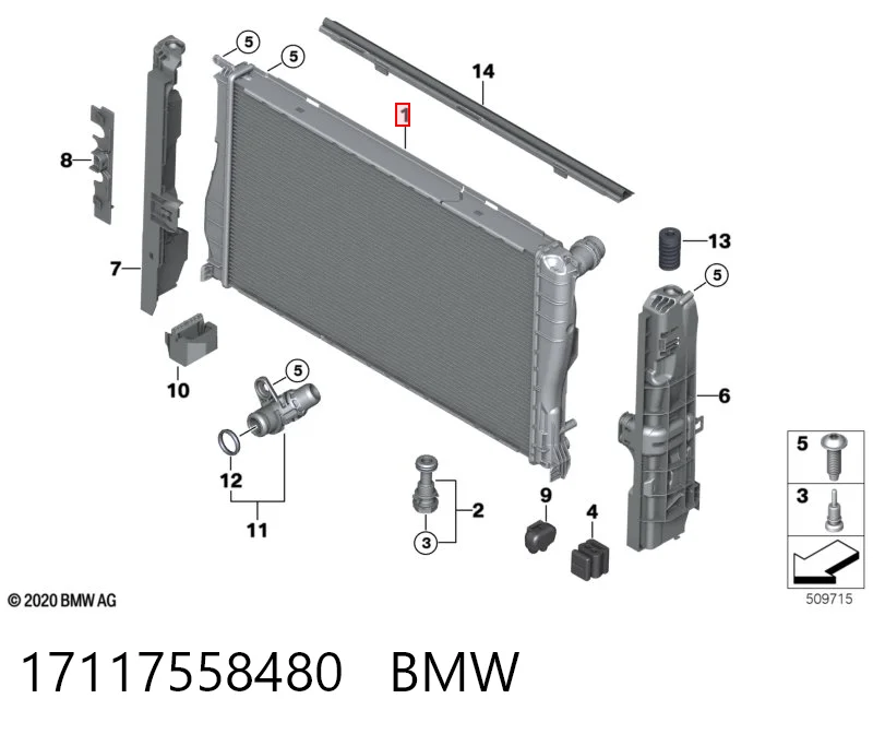 17117558480 BMW Refrigeración del motor