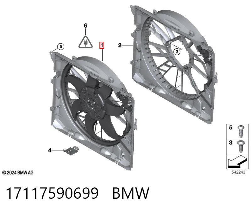 17117590699 BMW Ventilador de refrigeración del motor