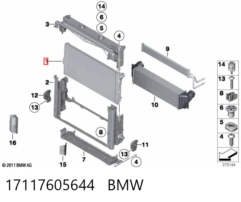 17117605644 BMW Refrigeración del motor