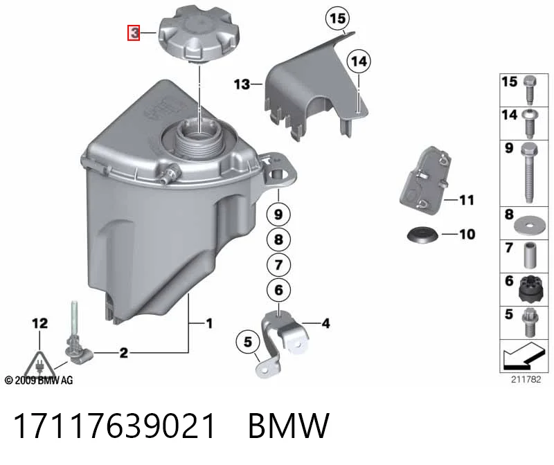 17117639021 BMW Tapón del radiador de refrigerante