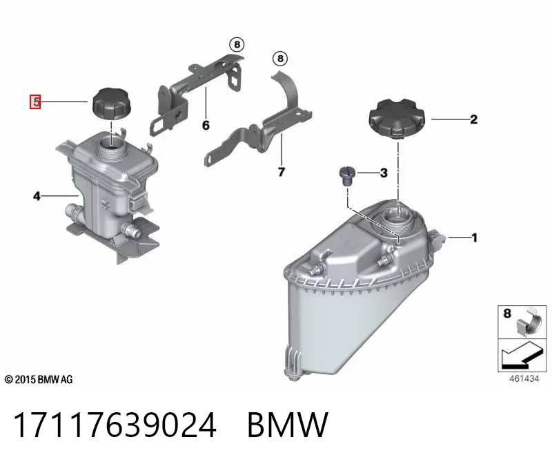 17117639024 BMW Tapón del radiador de refrigerante