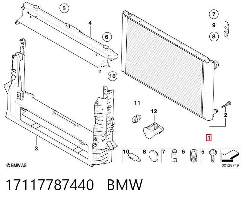17117787440 BMW Refrigeración del motor