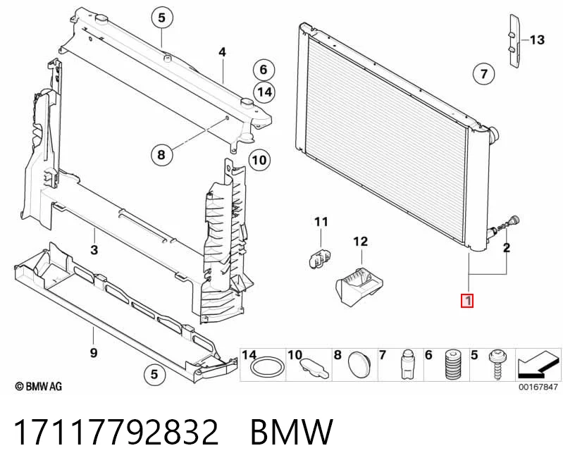 17117792832 BMW Refrigeración del motor