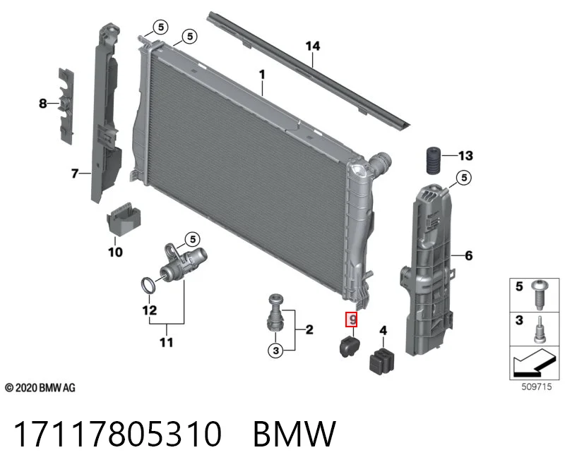 17117805310 BMW Abrazadera de silenciador trasera