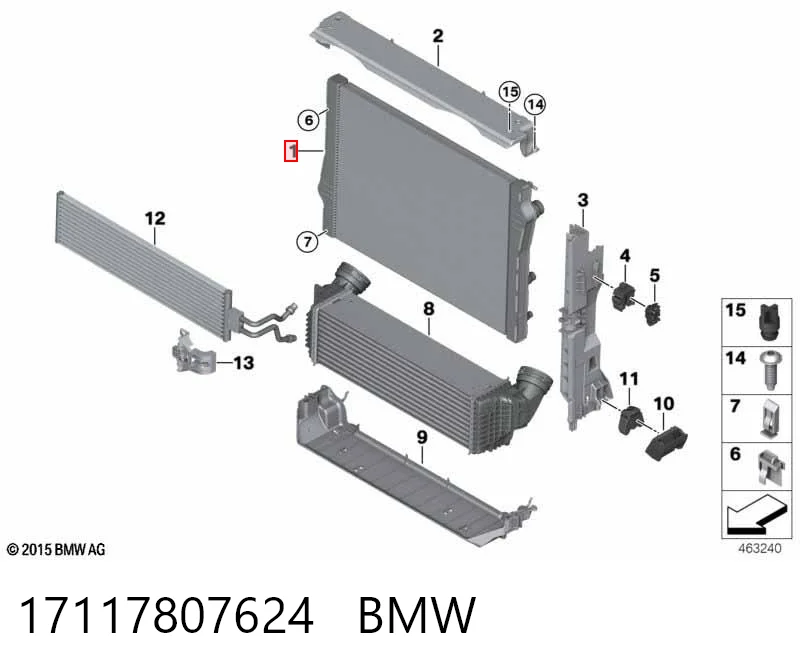17117807624 BMW Refrigeración del motor