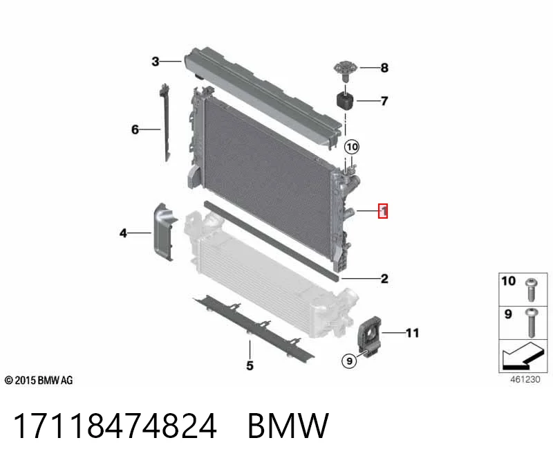 17118474824 BMW Refrigeración del motor