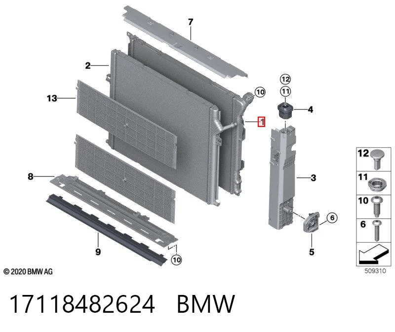 17118482624 BMW Refrigeración del motor
