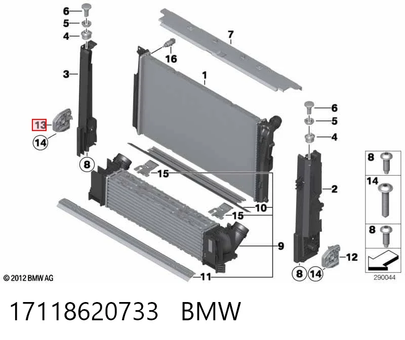 17118620733 BMW Soporte inferior del radiador