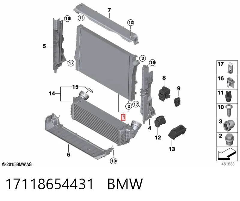 17118654431 BMW Refrigeración del motor